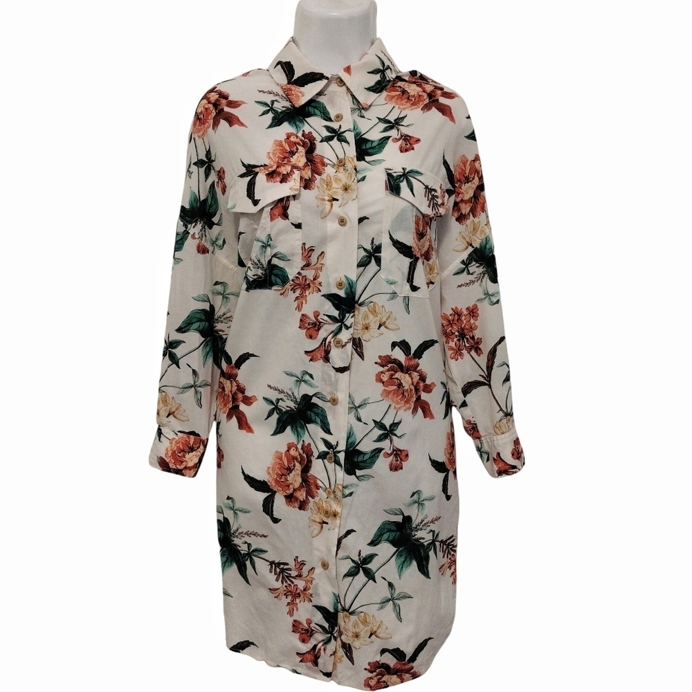 Zara - Floral Shirt Dress